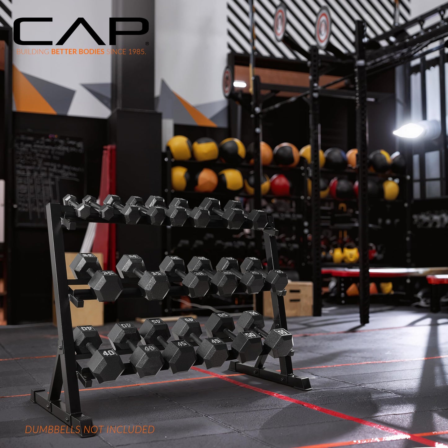 CAP Barbell Heavy-Duty 3-Tier Dumbbell Rack for 5-50 Pound Dumbbell Pairs, 51" Long
