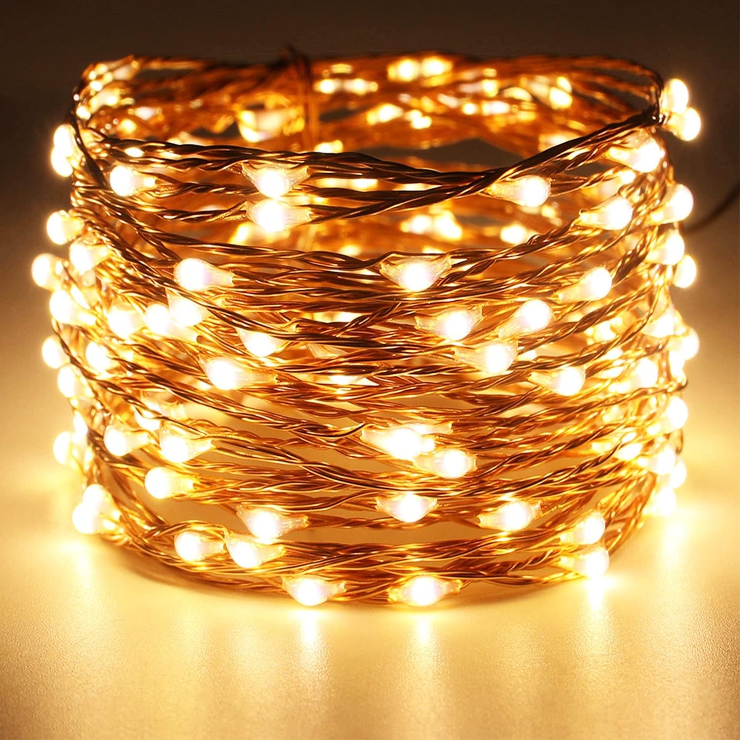 RUICHEN 20 Ft USB Fairy String Lights - 120 LED Waterproof Copper Wire for Bedroom & Party Decor | Warm White