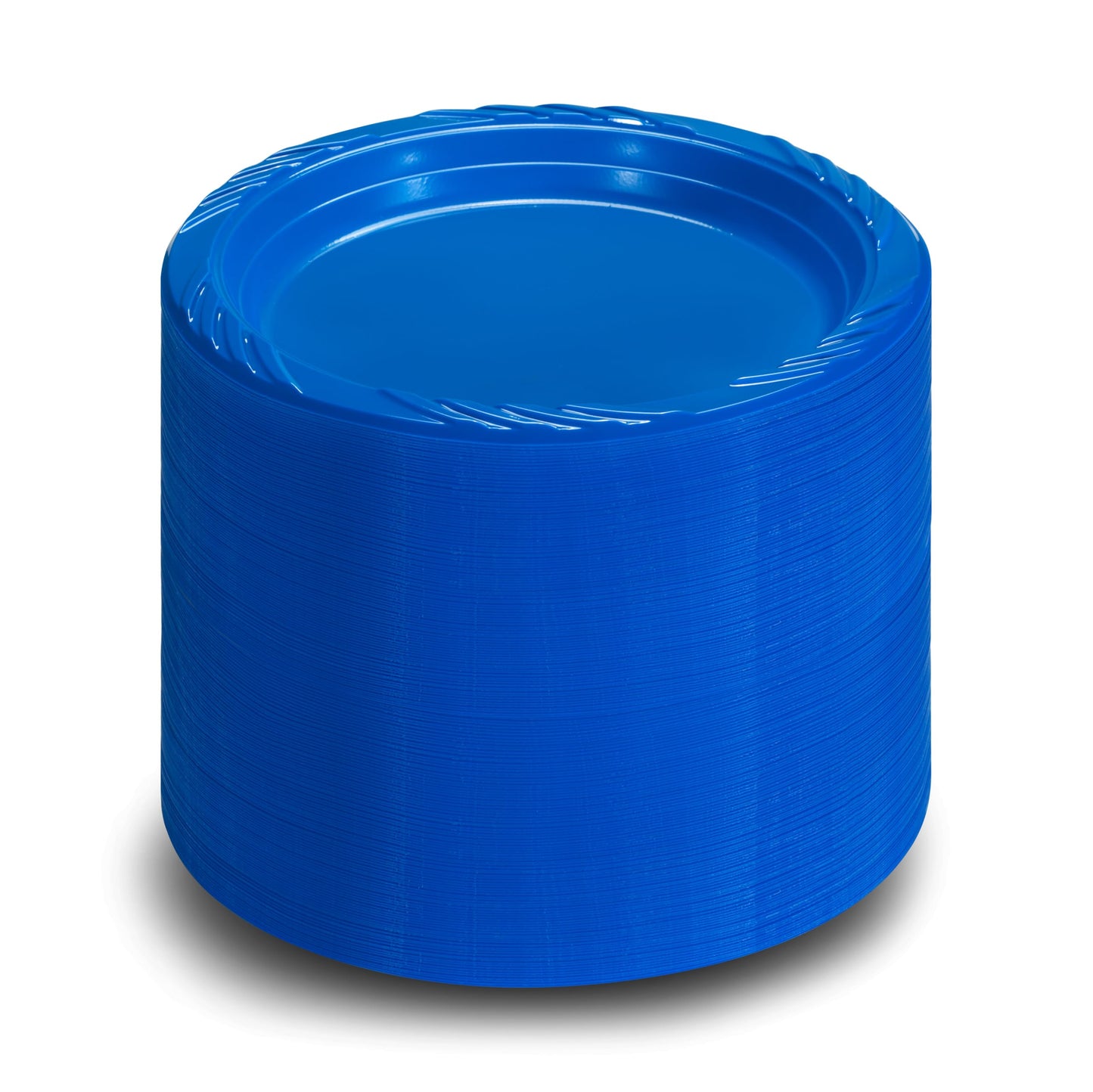 Munfix 6 Inch Blue Plastic Plates 100 Bulk Pack - Disposable Cake Plates for Dessert & Appetizers, BBQ, Party, Travel and Events, Microwavable Recyclable
