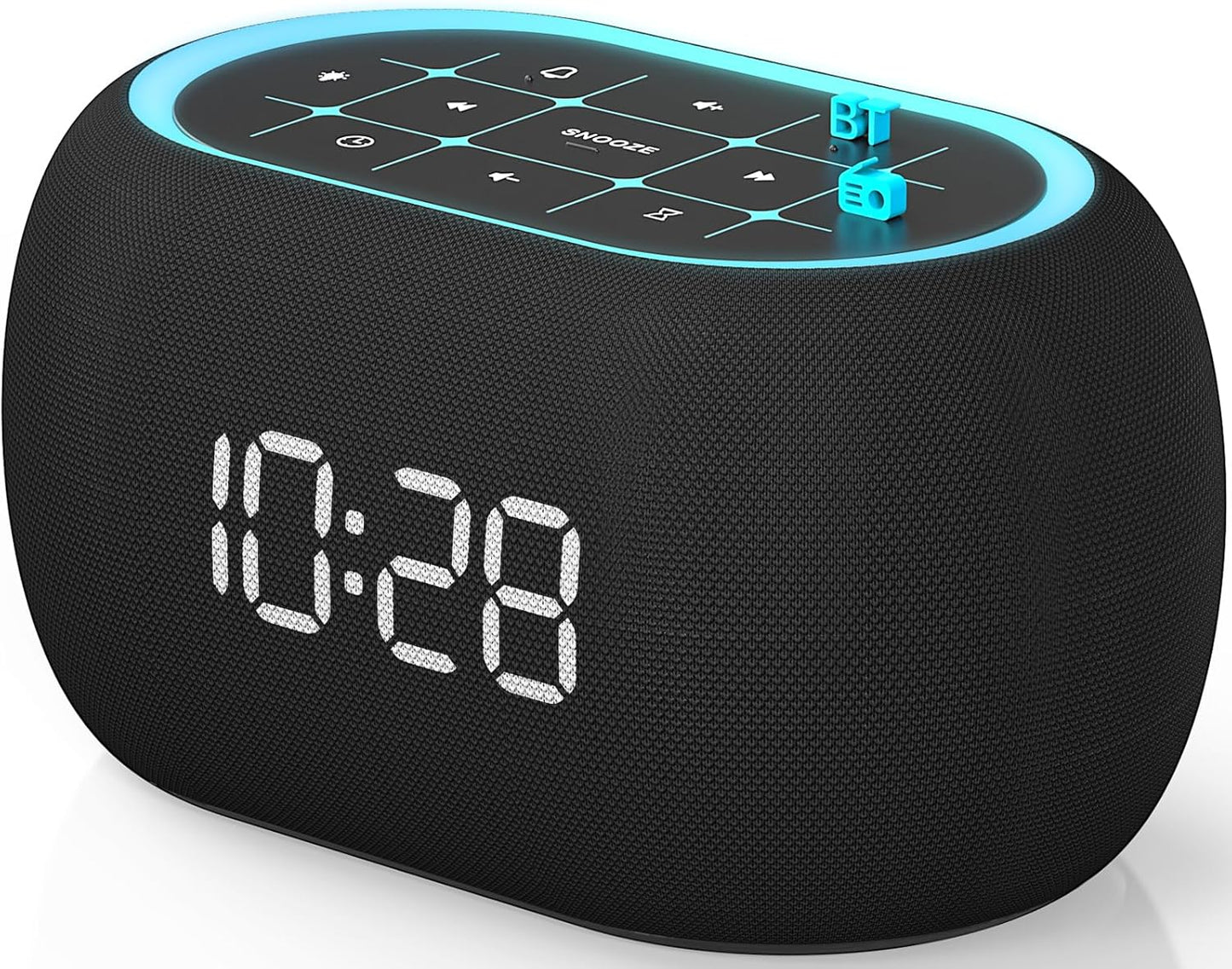 0-100% Dimmer,7 8 Sounds,16-Level ANJANK Alarm Clock FM Radio with Bluetooth Speaker, Hi-Fi Stereo Sound, Clolors Night