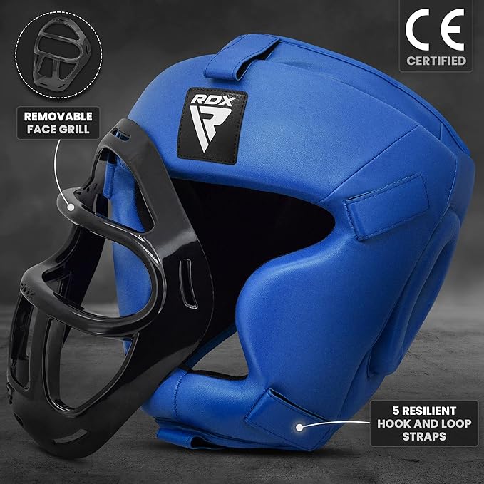 RDX Boxing Headgear MMA Muay Thai, Removable Face Grill, Head Gear for Sparring Grappling Martial Arts Kickboxing Taekwondo Karate BJJ Training