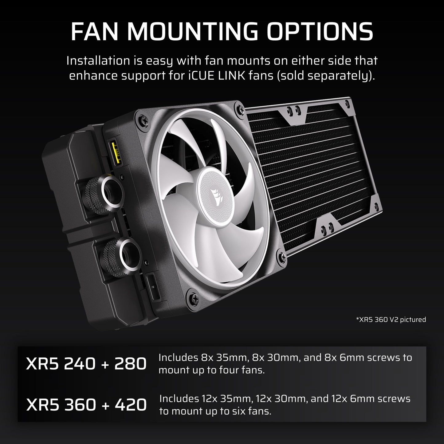 CORSAIR Hydro X Series XR5 420mm V2 Custom Cooling Radiator – Compatible with iCUE Link Fans, 3x140mm Fan Mounts, Screw Protection Plates, G1/4” Threads – Black