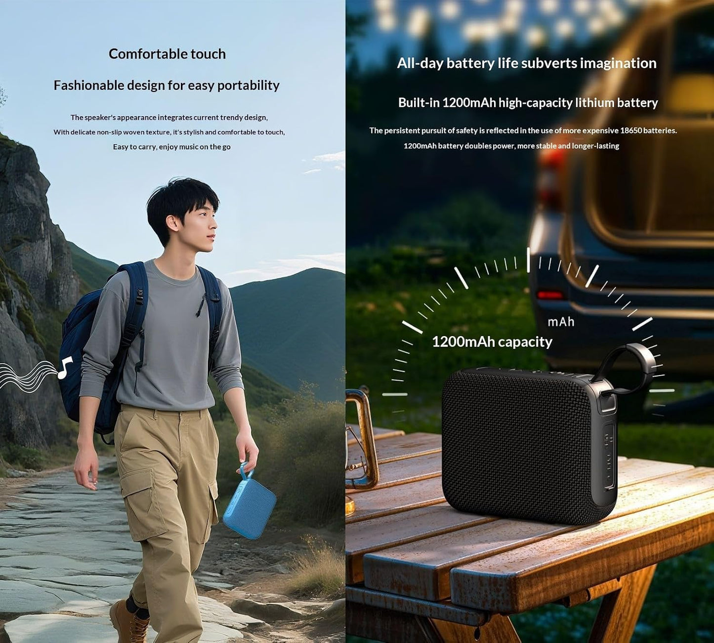 BCletty 10W 5.3, 20W IPX6 Waterproof Bluetooth Speaker, Portable Outdoor Wireless Speaker, Stereo Sound, Bluetooth TWS