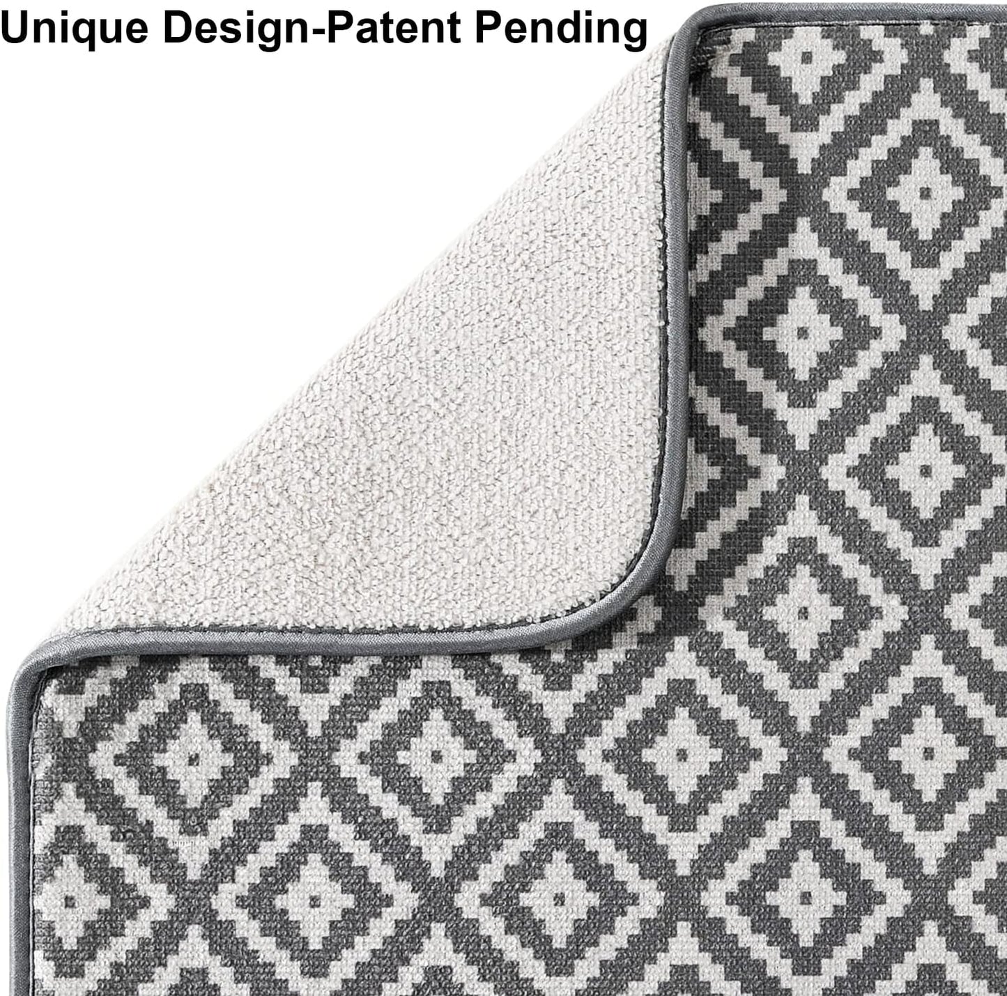 Subekyu Dish Drying Mat - Ultra Absorbent Microfiber Drainer Mats | 2 Pack, 19.2 x 15.8 Inch (Rhombus)