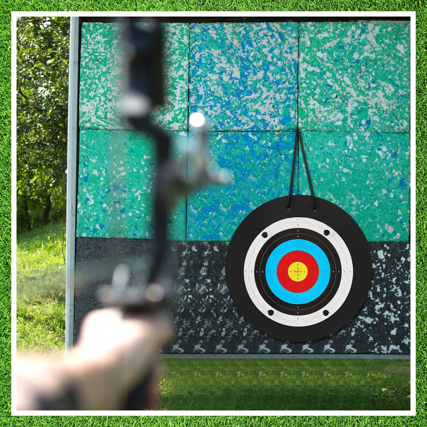 Gemscream 20" Foam Archery Target Block for Backyard, High-Density Round Archery Bow Target with Pins, 20 Pcs Paper Arrow Targets and Arrow Puller for Compound Bow Shooting Practice
