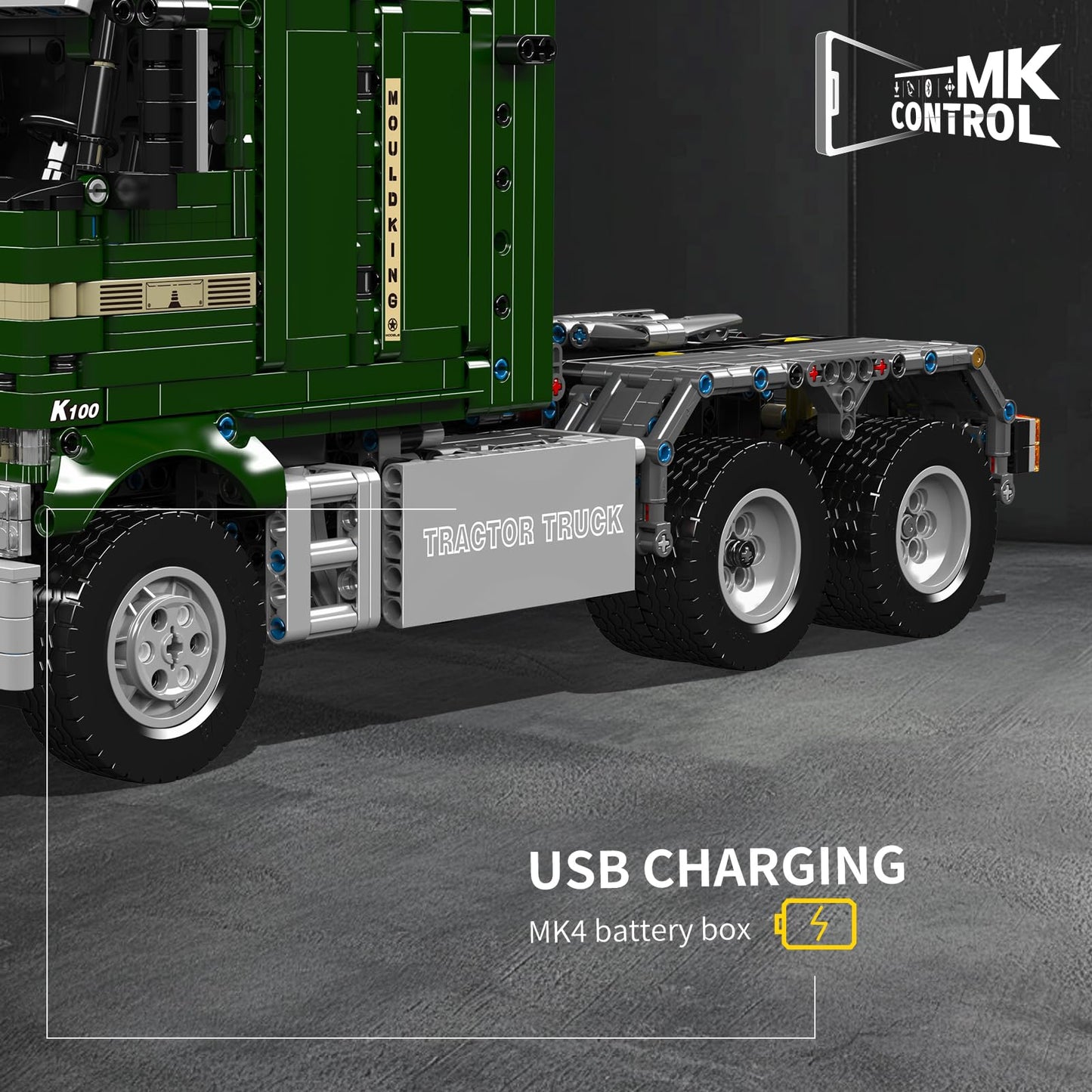 Mould King Tractor Truck Block Kits Model, MOC Building Blocks Set to Build, Gift for Age 14+/Adults Collections Enthusiasts(2,060 Pieces with Motor/APP Remote Control)