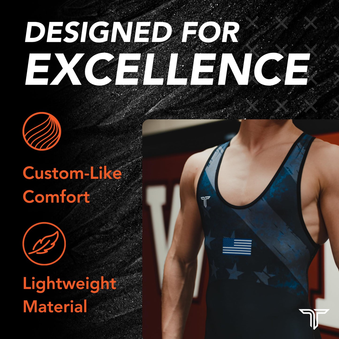 Takedown Wrestling Singlet for Boys – Lightweight Youth Compression Fit Wrestling Gear for Powerlifting (Blue, X-Small)