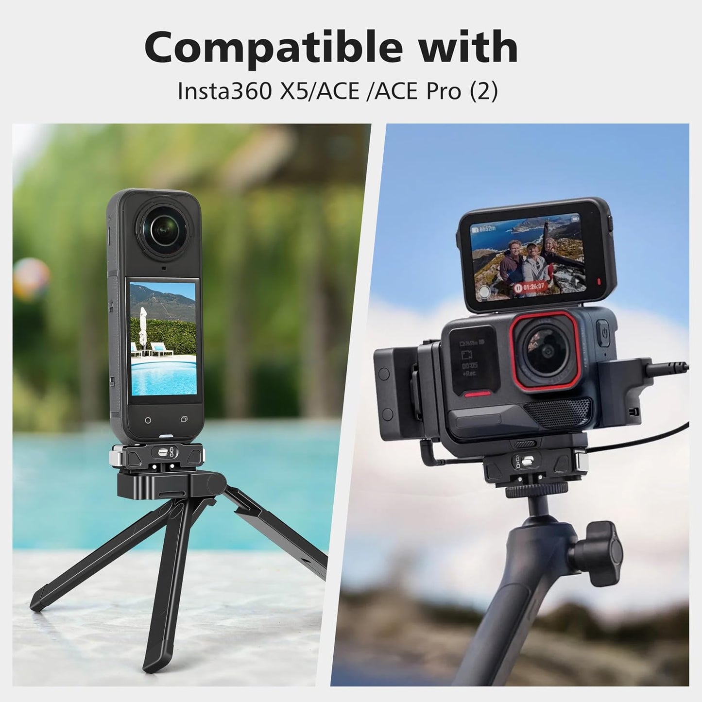 STARTRC VCR Insta360 X5 X4 2, Quick Release Mount for Air Ace/Ace Pro Magnetic Camera Quick Release Lock Tripod Mount