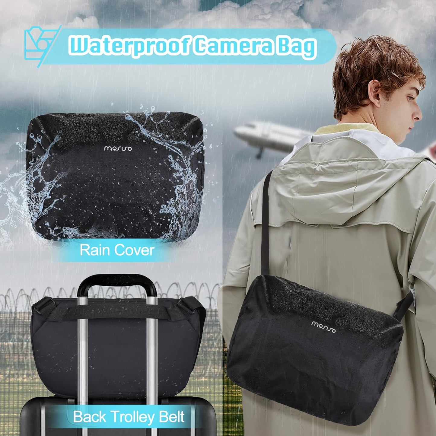 MOSISO Camera Sling Bag, Crossbody Camera Bag for Photographers, Waterproof Camera Shoulder Bags