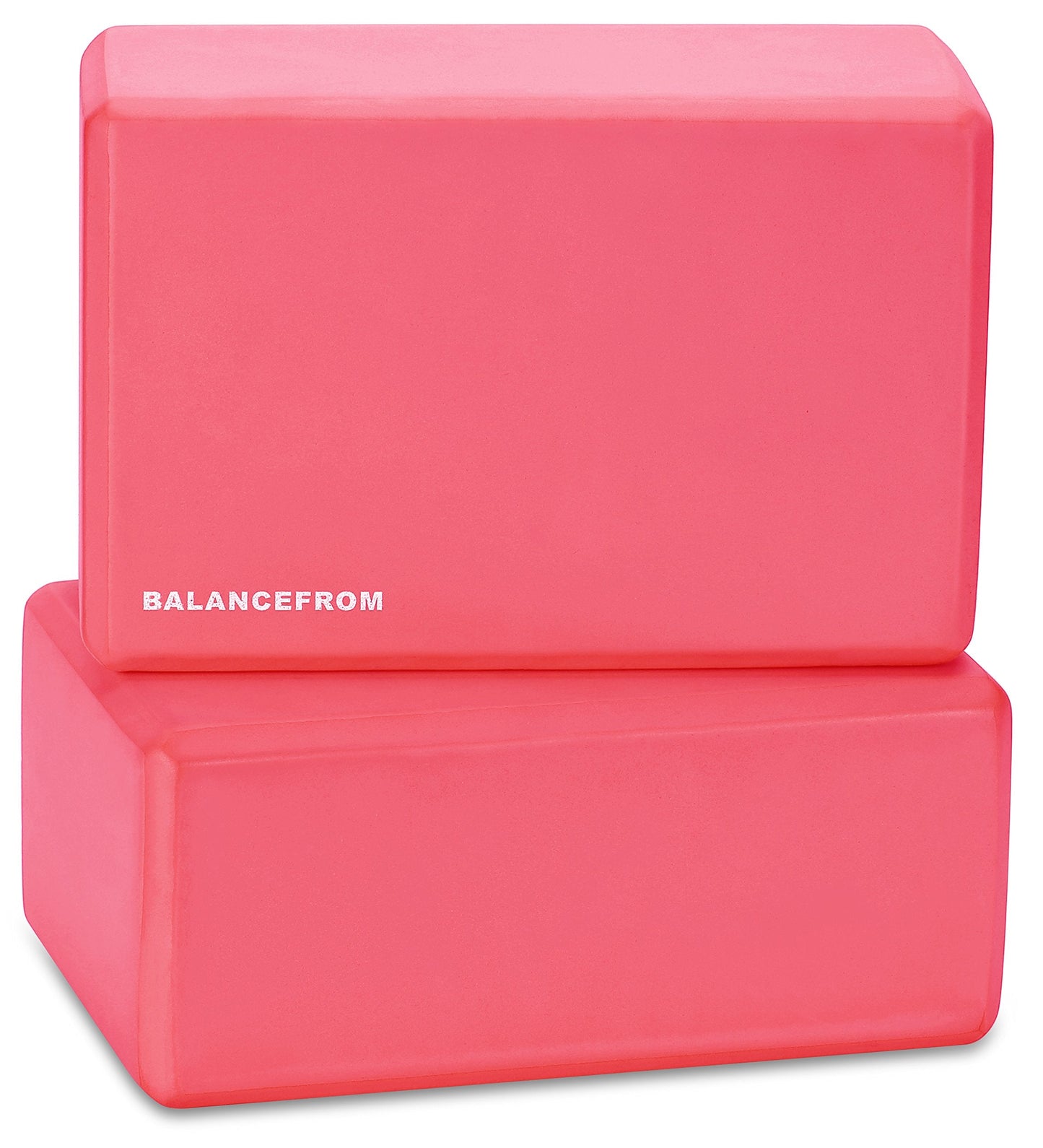 Fitvids Set of 2 High Density Yoga Blocks, 9"x6"x4" Each, Pair (Red)