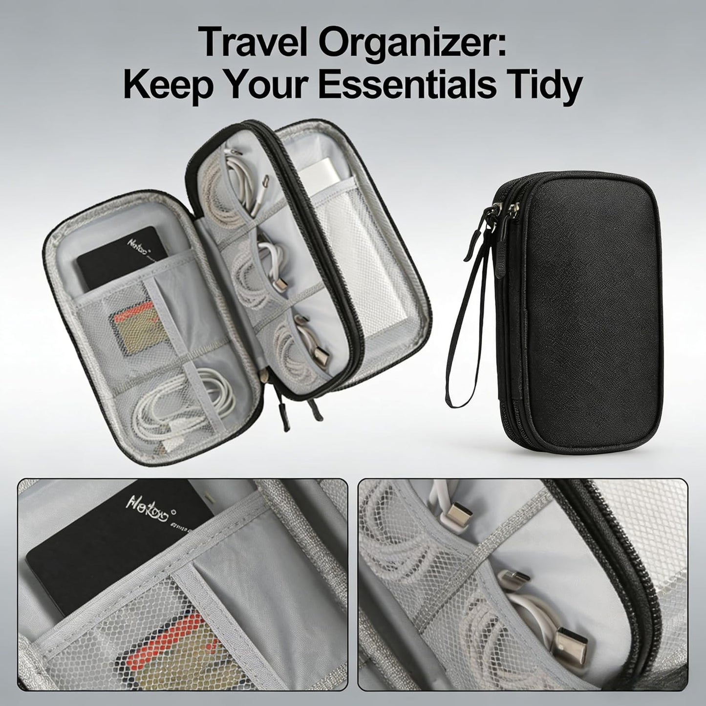 vigorm Travel Storage Box - Hard EVA Protective Cover for Mobile Power Bank, Charger, Cable, Phone and Accessories