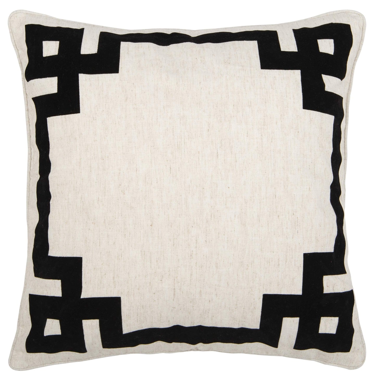 Safavieh Home Renti Natural and Black Greek Key 20-inch Decorative Pillow