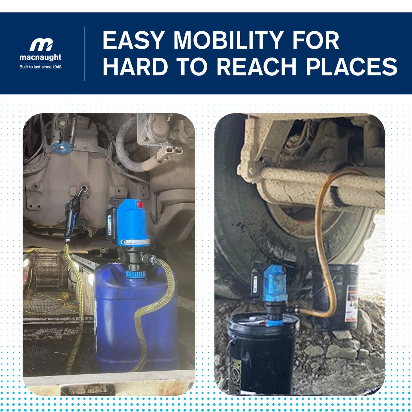 Macnaught BOP20 Battery Powered 5 Gallon Bucket Oil Transfer Pump kit. Everything Needed to Pump Oil, ATF or Coolants.