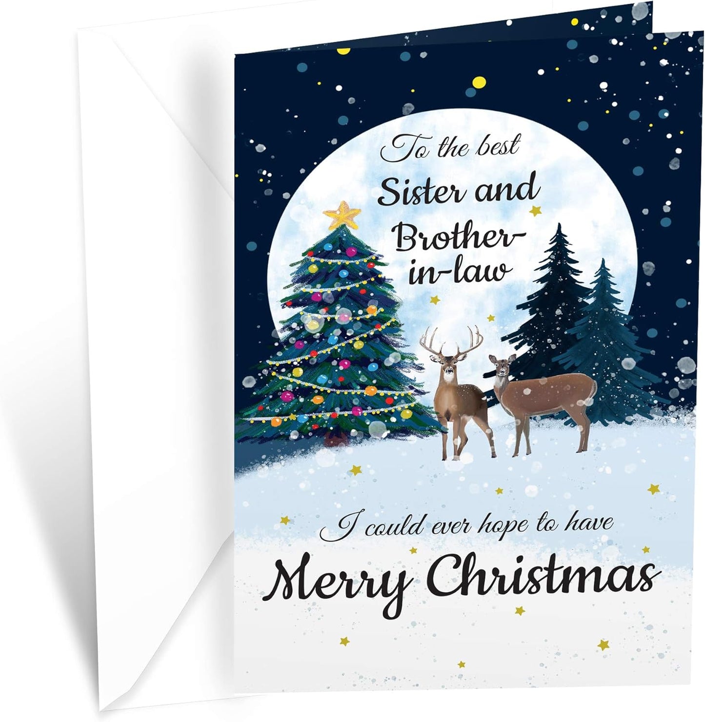 Prime Greetings Christmas Card - Eco-Friendly Design for Sister & Brother-in-Law | 5in x 7.75in, Thick Card Stock