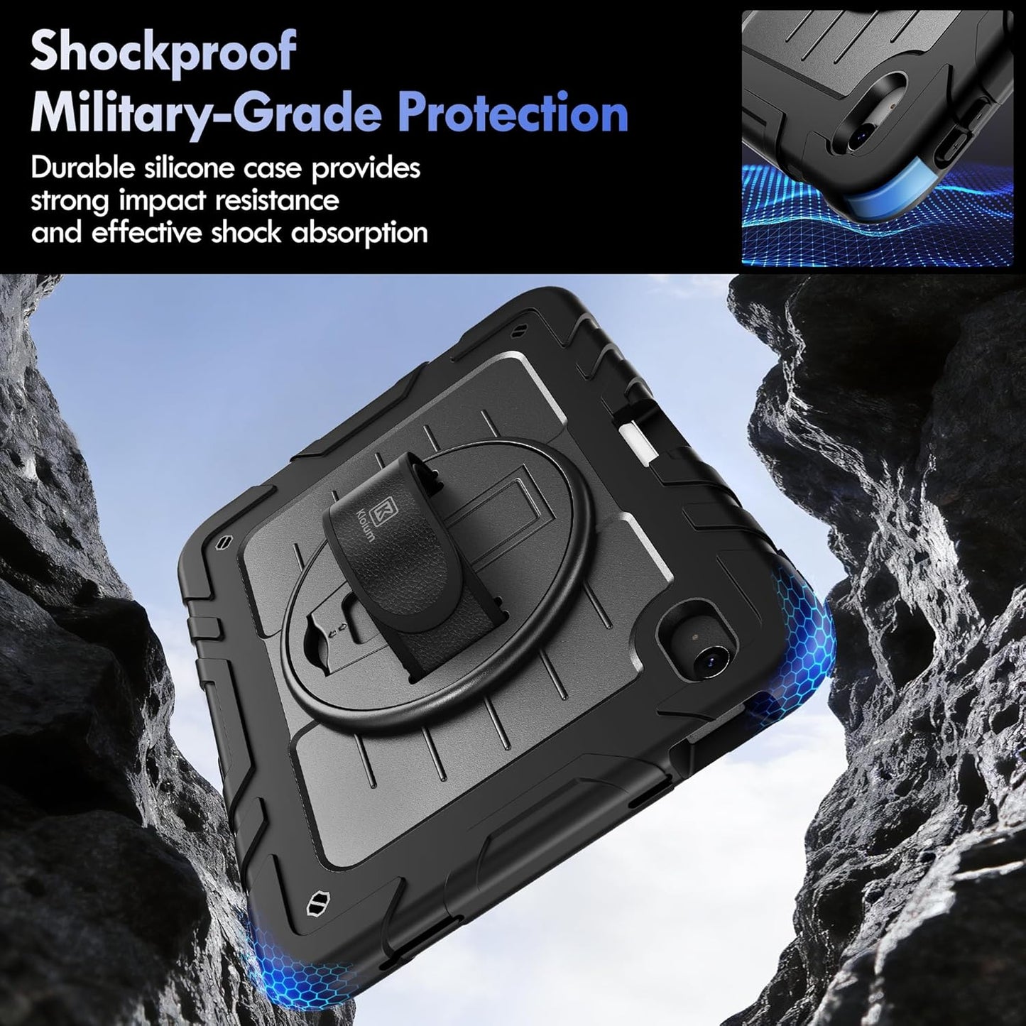 Kloium (A16) 11th (2025) 10th 10.9", 360 Case for iPad Generation & iPad Generation Heavy Duty Shockproof Rugged iPad