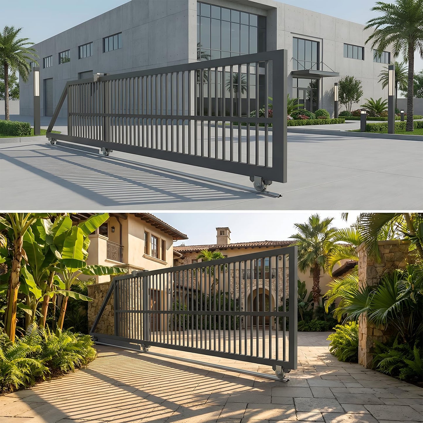 24 FT Extra Wide 3.5" Wide Heavy Duty V-Track for Sliding Gate, Compatible with 4" & 6" V-Groove Wheels, Galvanized Steel Ground Track Modular Design for Driveway, Warehouse & Industrial Gates