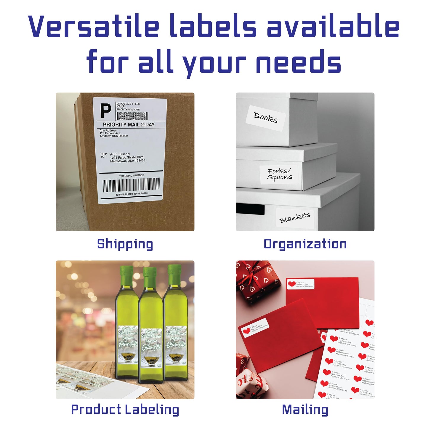 Blank Labels Shipping and Printer Labels 4" X 6.75" Thermal Transfer Label on 1" Cores with NO Perforations Between Labels | 250 Label Per Roll | Matte White 16 Rolls Total | 4,000 Label | Made in USA