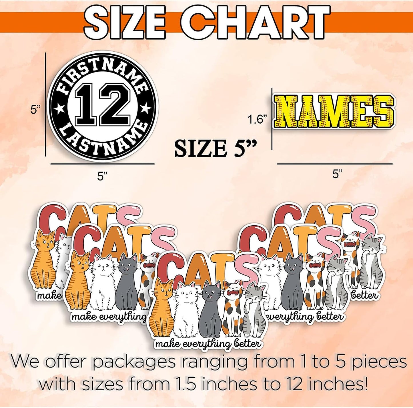 Cats Make Everything Better Sticker Funny Cat Meme Cute Pet Animal Humor Decal Waterproof Vinyl Sticker for Laptop
