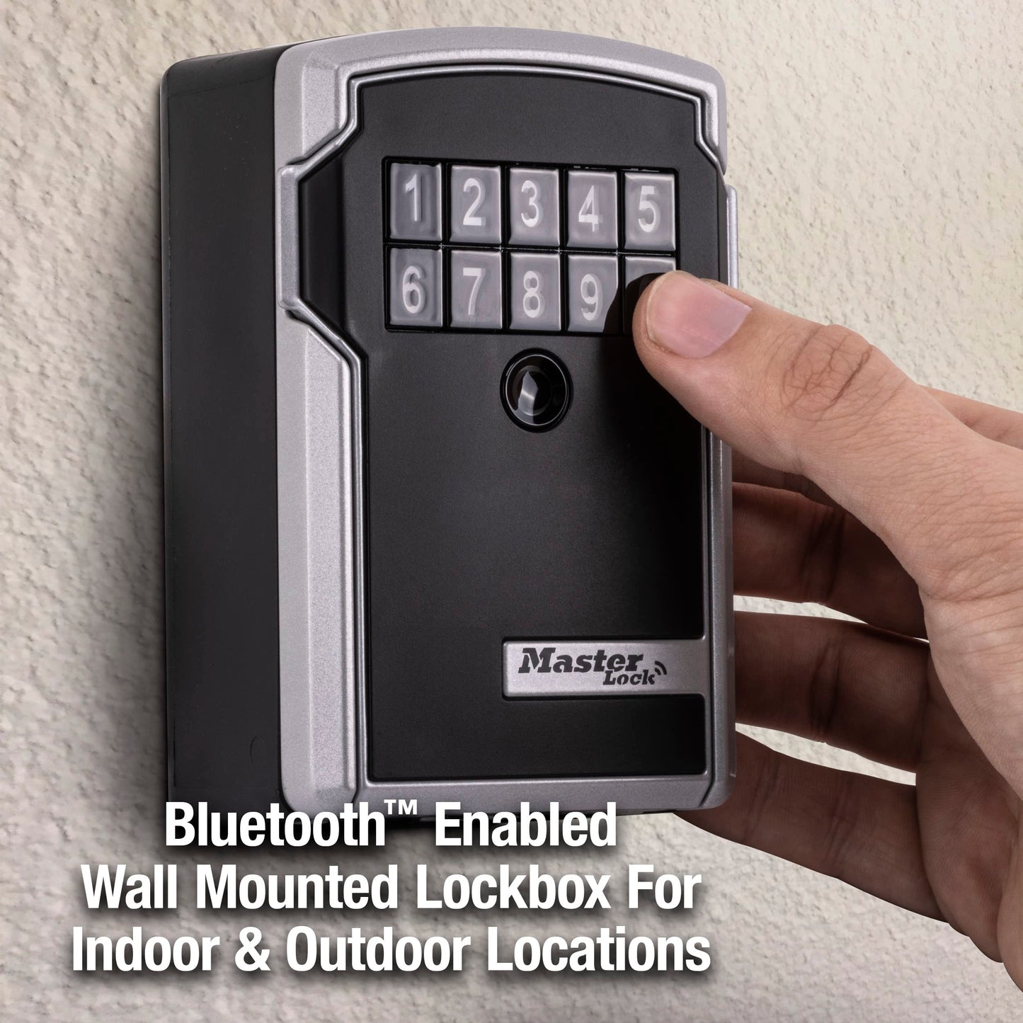 Master Lock Digital Lock Box for Keys with Code, Electronic Wall Mount Key Safe with Bluetooth Connection to iOS/Android App and Sharable Keypad Codes, 3-1/4 Inches Wide, ‎5441EC