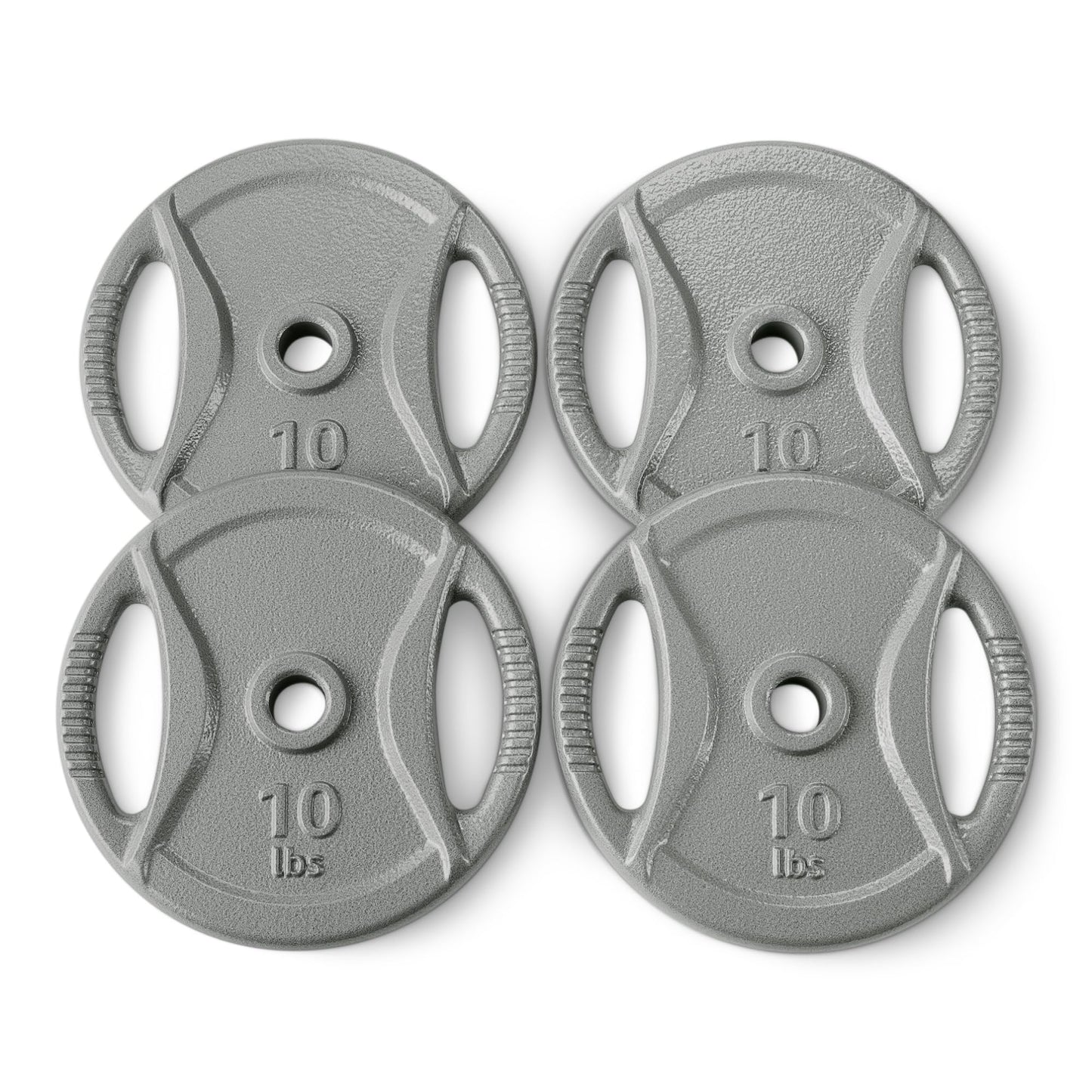 Amazon Basics 1-Inch Grip Weight Plates, 10 lb, Strength Training, Home Gym, 4 Pack