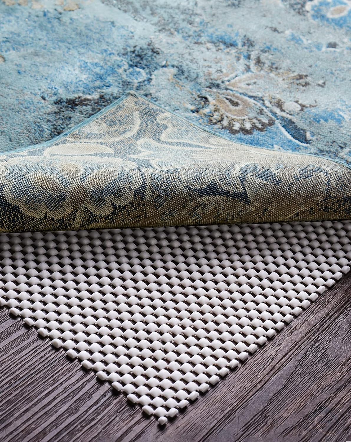 Veken Non-Slip Rug Pad Gripper - Thick 2x5 Ft Area Rug Pad for Hardwood & Tile Floors