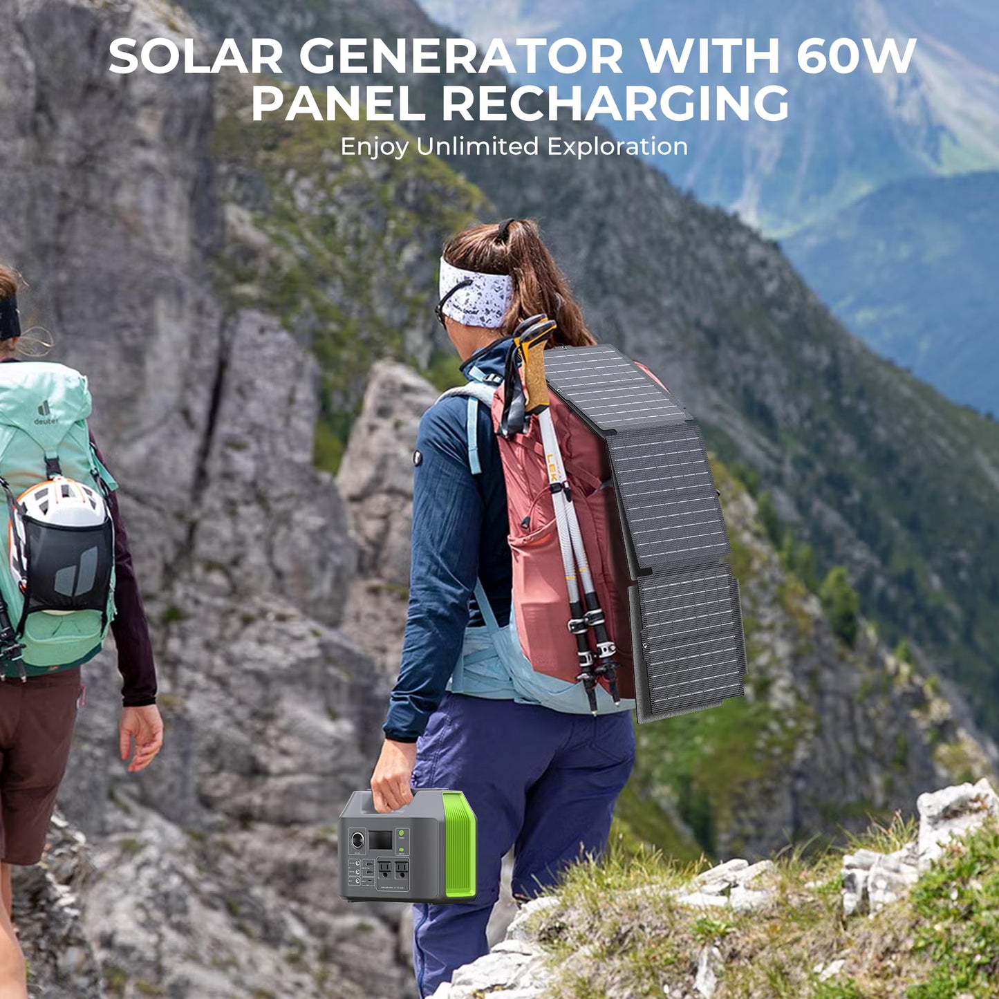 Solar Generator, 296Wh Portable Power Station,110V Pure Sine Wave, 80000mAh Backup Battery Power Supply for CPAP Outdoor Camping, Traveling, and Emergencies