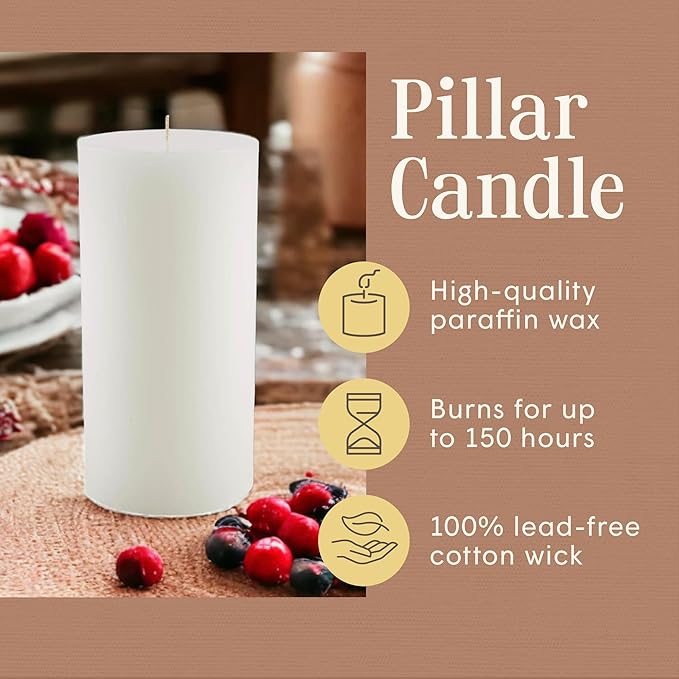 Mister Candle Citronella Candle, Ideal for Indoor & Outdoor Use, 4x8 Tall Pillar Candle, Hand Poured, Premium Wax & Dripless, Made in USA, 150 Hour Burn Time
