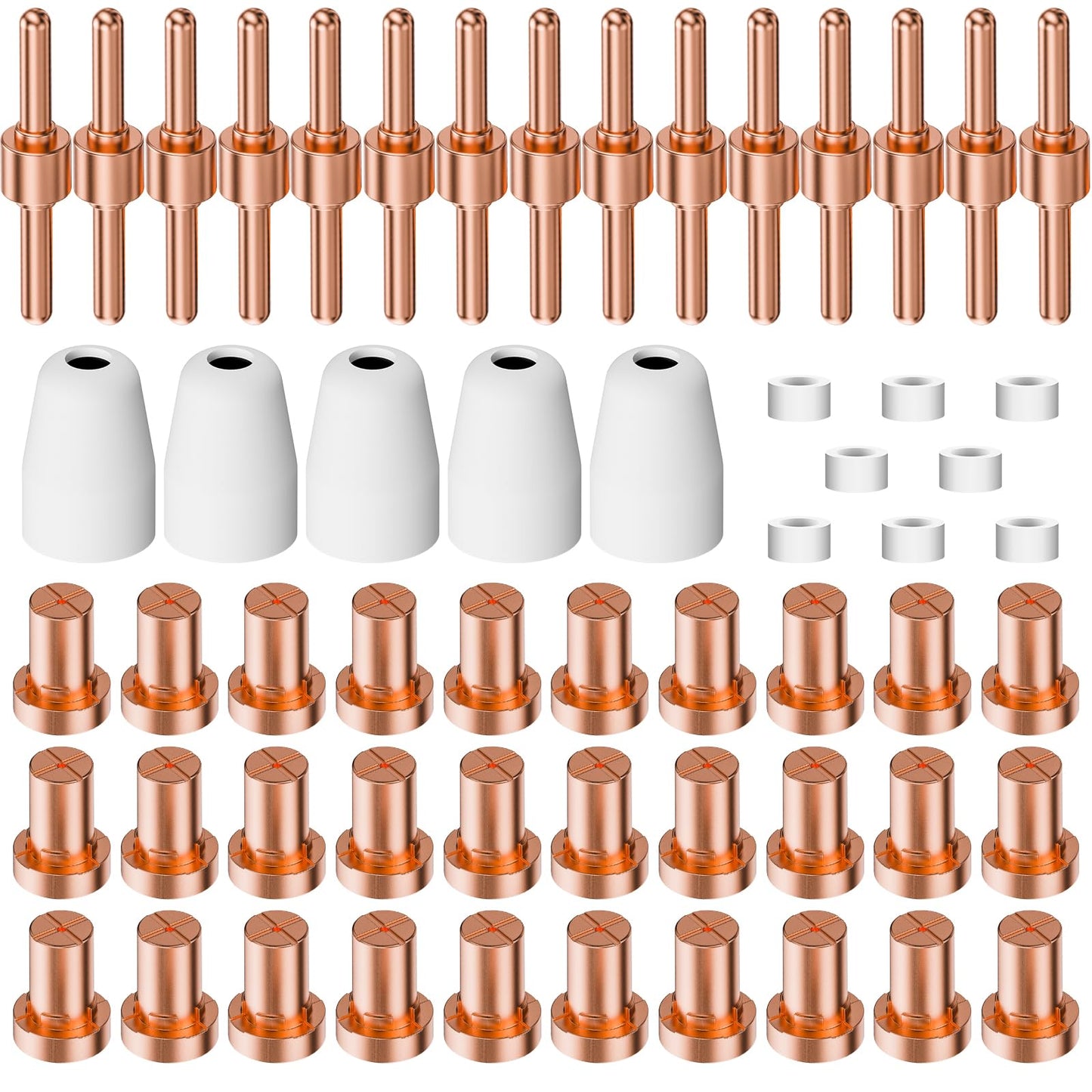 60PCS PT31 Plasma Cutter Consumables, High-Quality Cutting Performance Nozzles, Electrodes & Tips for CUT-40, CUT-50, CT-312Plasma Cutters, Precision Fit Plasma Cutter Torch PT-31 JG-40 LG-40