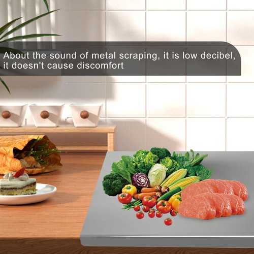 MEILANHUI Large Stainless Steel Cutting Board, 33.5"x19.7" Kitchen Board with lip for Meat Prep, Vegetables, Baking Non-Slip & Easy-to-Clean over the Sink Cutting Board for Kitchen