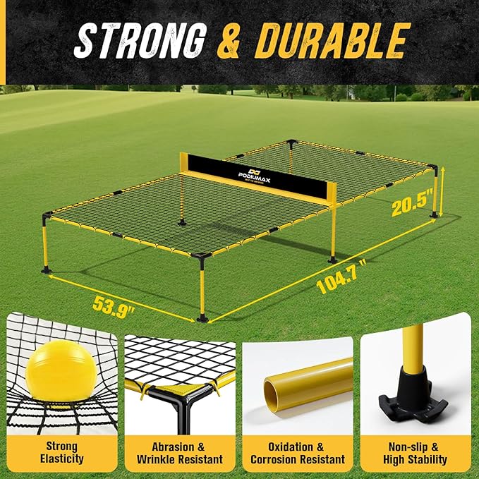 PodiuMax Outdoor Family Game Table Tennis Table, Portable Ping Pong/Pickleball/Volleyball Sport Net, Outdoor Game Set for Adults and Family, Ping Pong Tables for Backyard & Beach & Park