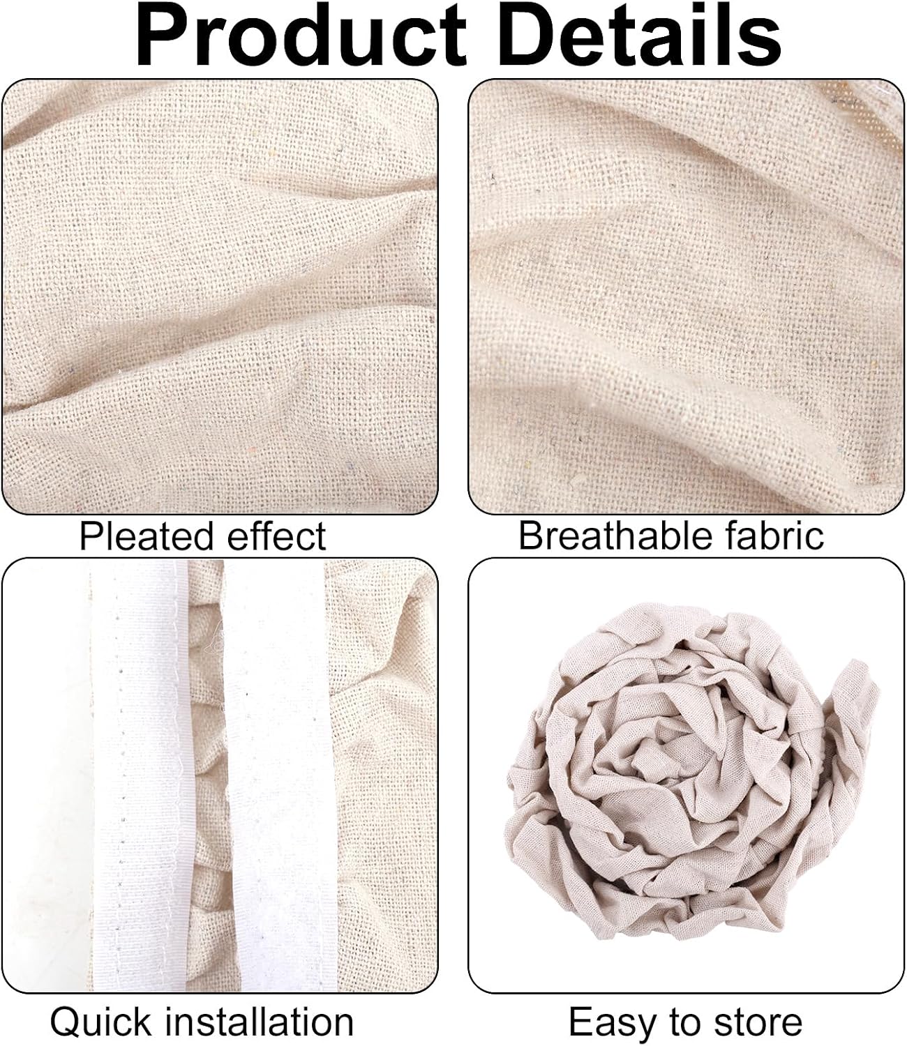 Fukaisu 180x14cm/70.9x5.5in Fabric Cord Cover, Linen Cable Sleeve for Chandelier Chain Lamp Wires TV Cords & Home Cable