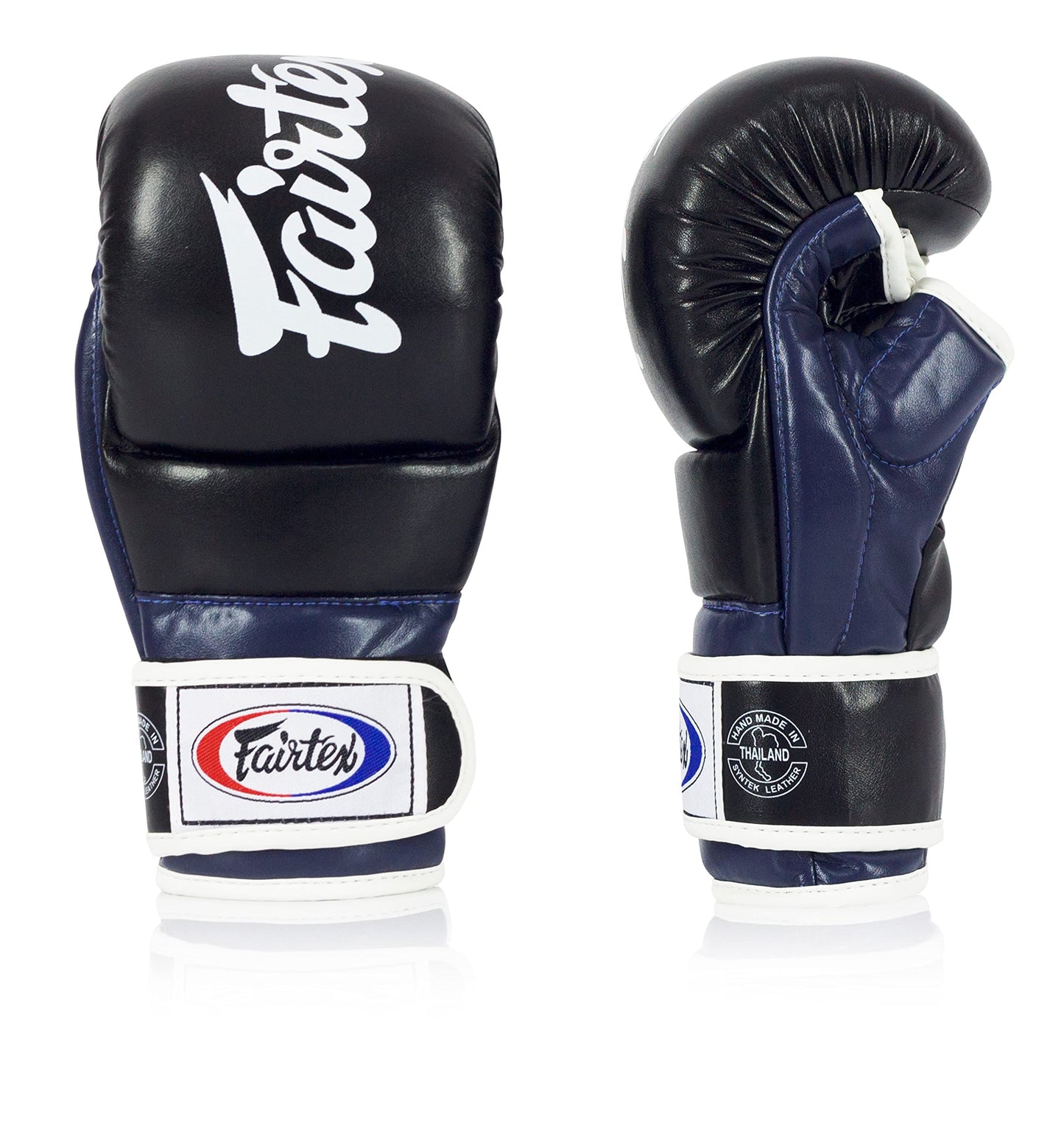 Fairtex FGV18 Muay Thai Boxing Gloves for Men, Women & Kids| MMA Gloves for Martial Arts|Made from Premium Quality Leather, Light Weight & Shock Absorbent Boxing Gloves-Medium, Black/Blue