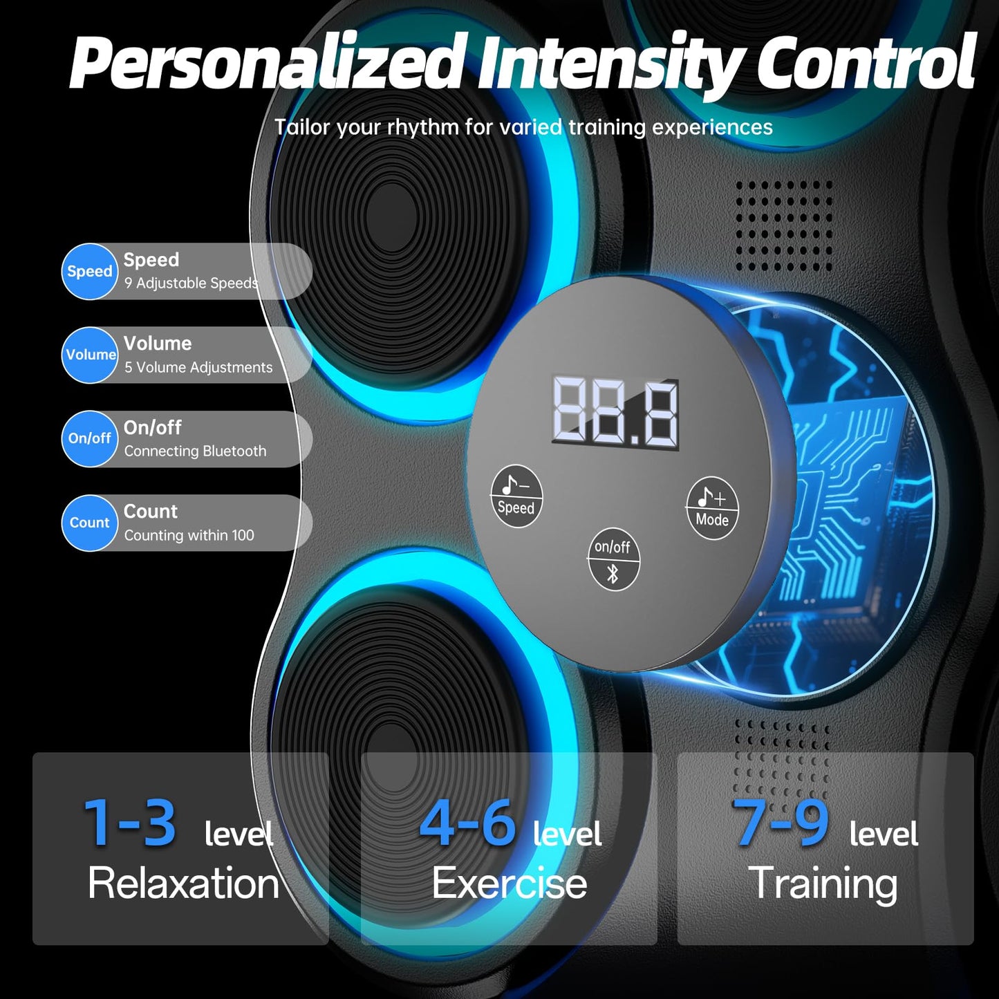 Music Boxing Machine for Adults Kids Interactive Punching Trainer with Boxing Gloves, Large Size Wall Mounted Electronic Boxing Target (Large)