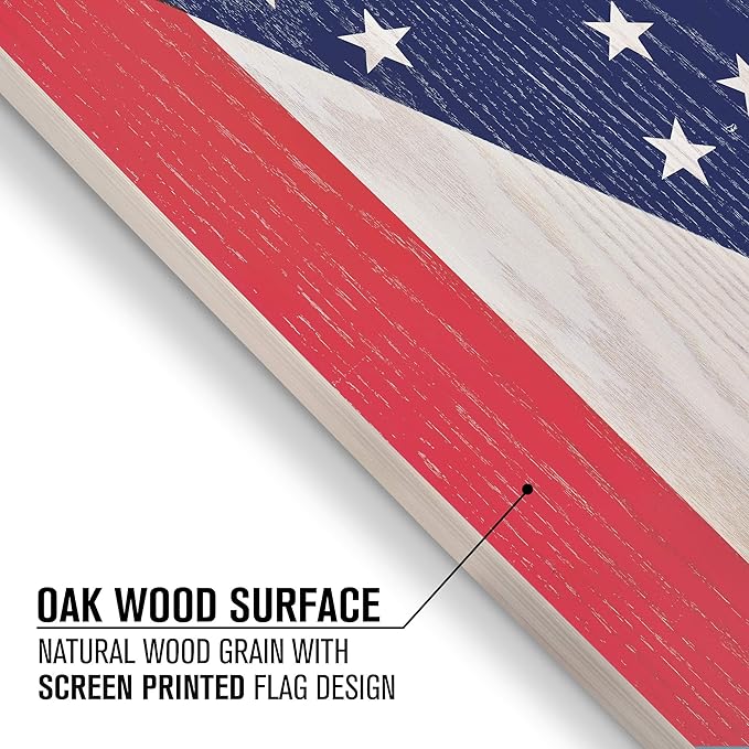 GoSports 4 x 2 ft Flag Series Wood Cornhole Sets – American Flag or State Flags – Includes 2 Regulation Size Boards, 8 Bean Bags, Carrying Case and Rules