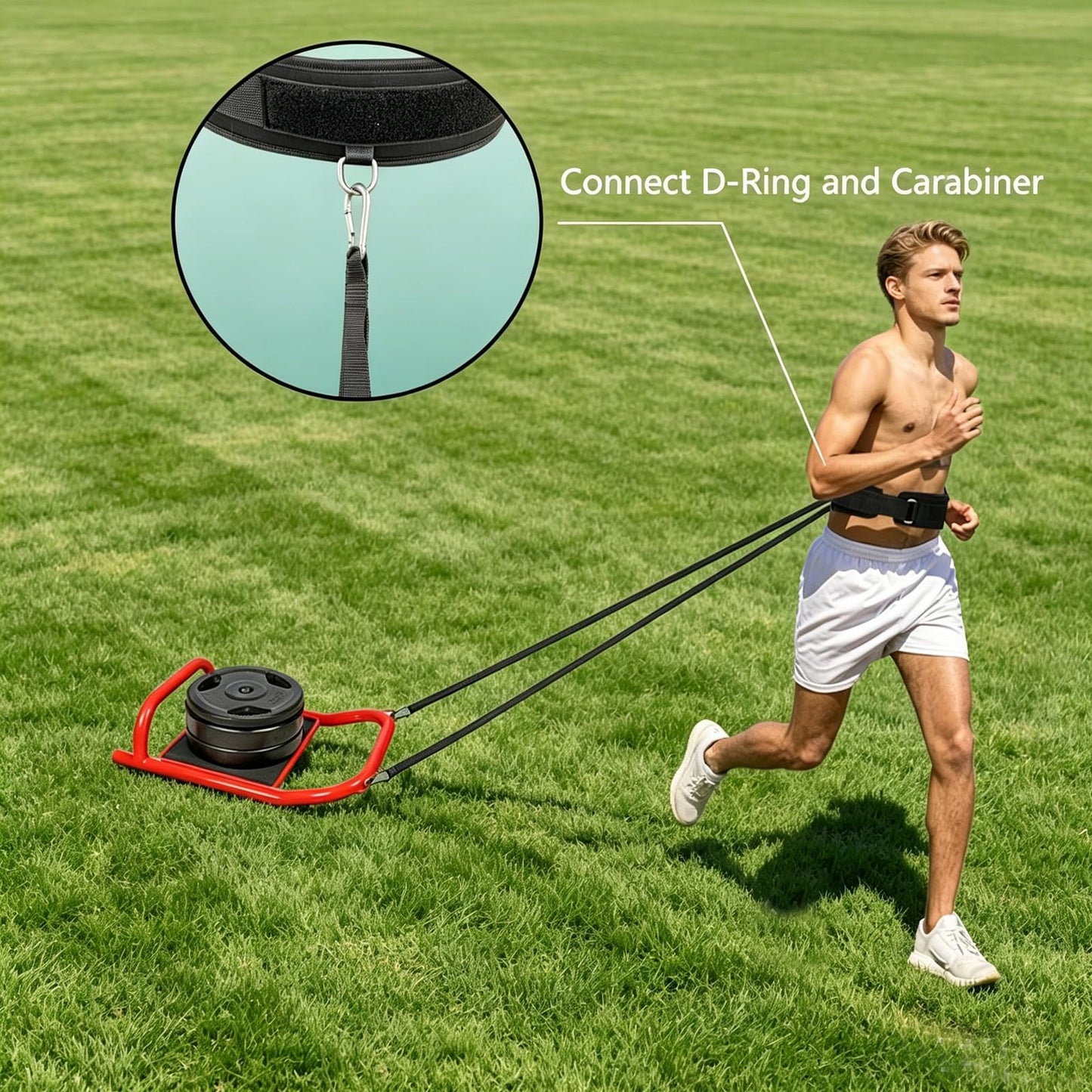 CORECISE Weighted Training Waist Belt for Pulling Sled and Tires,Workout Belt for Speed Parachute (Waist Belt)