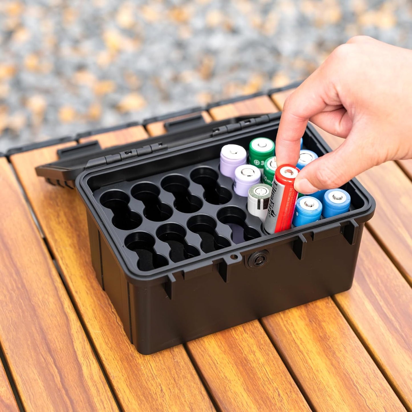 KIWIFOTOS 24 21700/20700 IP67 Slots Battery Storage Case Waterproof Hard Case Batteries Caddy Organizer Holder