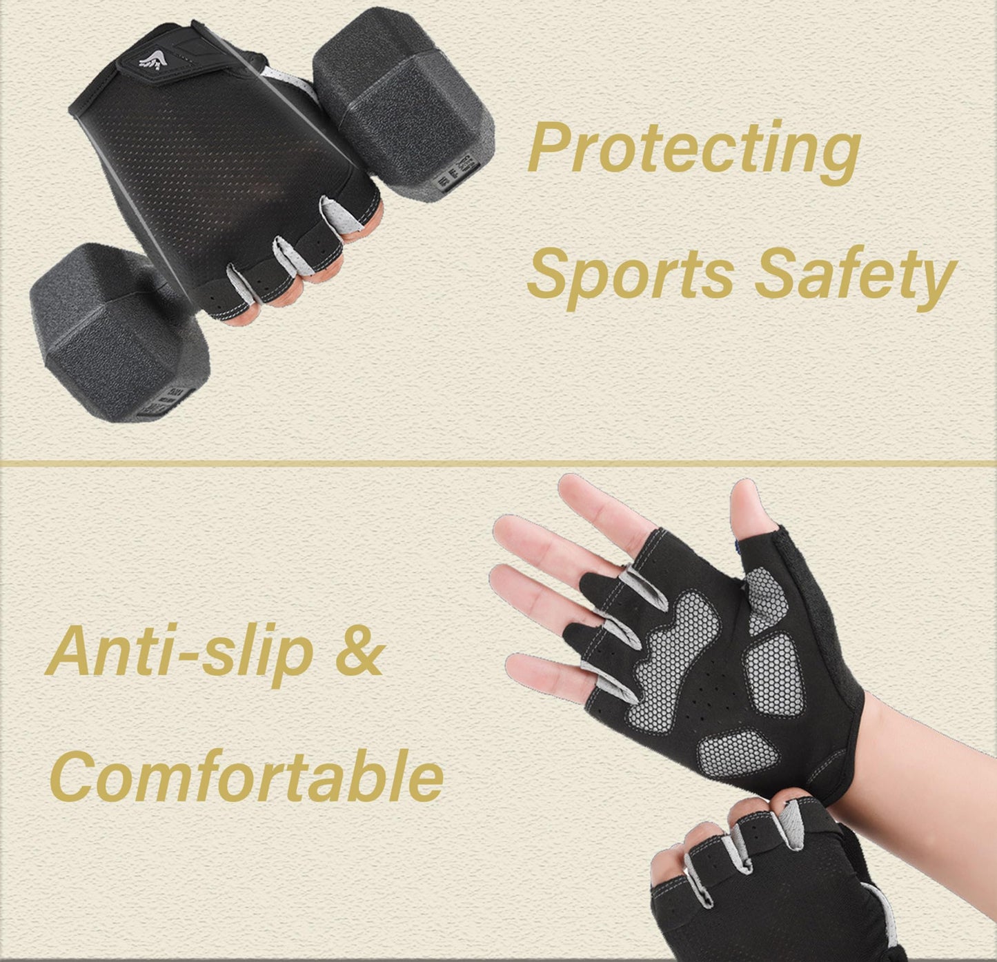 Eohak Workout Gloves for Men and Women Full Palm Protection Gym Gloves for Weight Lifting, Cycling, Gym, Training, Breathable and Snug fit