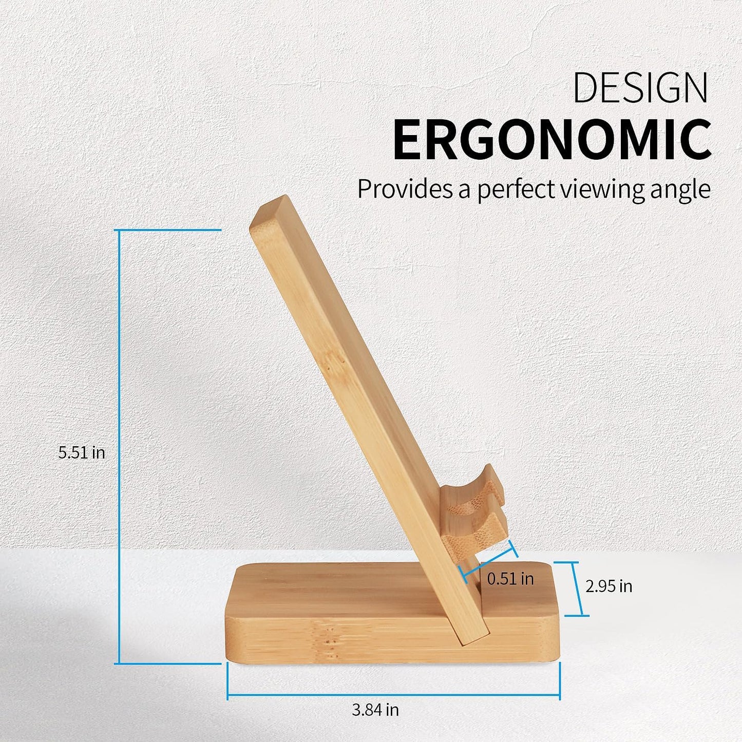 Baiwryxl Wood Phone Stand, Desktop Wooden Phone Holder, Portable Office Phone Stand for Desk, Wood ipad Stand