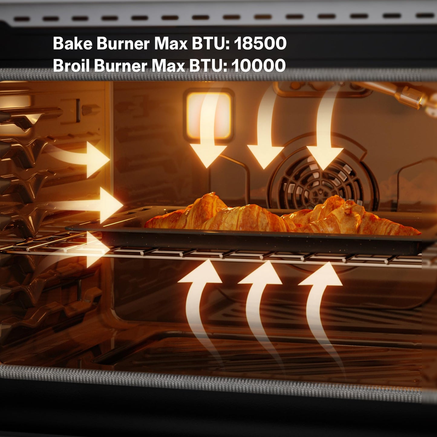 Empava 36 Inch Gas Range with 6.0 Cu. Ft. True Convection, 18,000 BTU Power Burner for Searing, 6 Sealed Burners, Convertible NG/LP, Stainless Steel Stove with Oven, CSA Certified