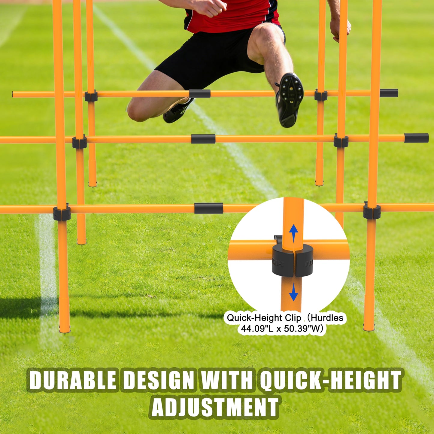 Hikeen Agility Poles, 6 Pack 6ft Soccer Training Poles, Practice Equipment Accessories for Football, Adjustable Detachable Sports Speed Training Sticks for Adults Youth