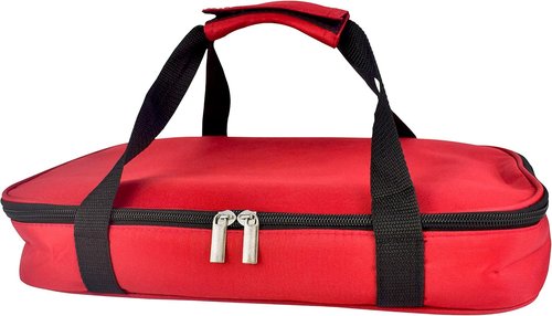 HW1236 Glass Casserole - Insulated Bag for Picnics & Potlucks | Retains Hot & Cold Food, 12"x7.5"x2", Red