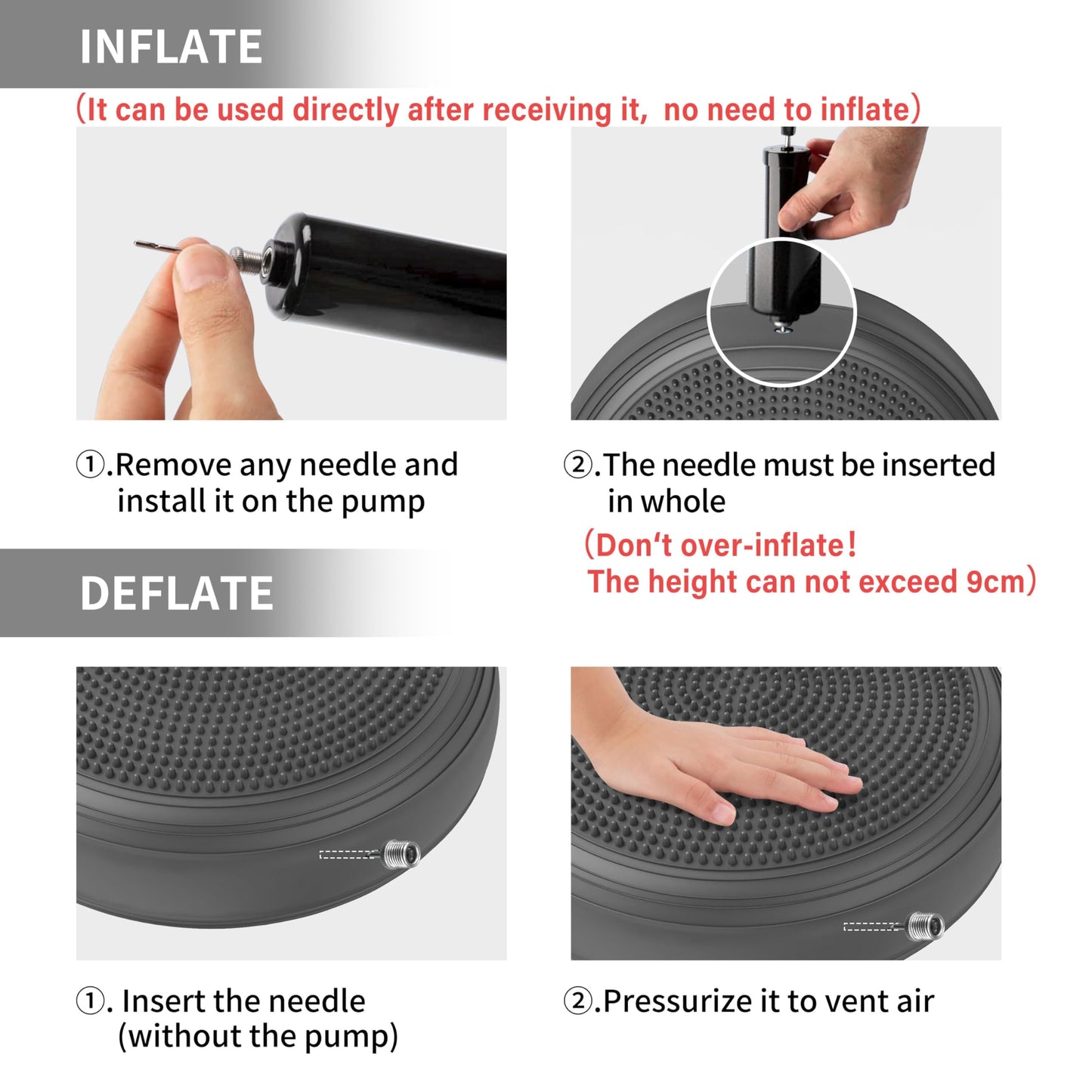 FITMIND Inflated Wobble Cushion,Dyna Disc,Circular Non-slip Texture for Comfortable Sitting,Wiggle Seat to Improve Posture, Fitness, Stability for Sensory Kids Adults,Balance Seat with Pump for Core Strength