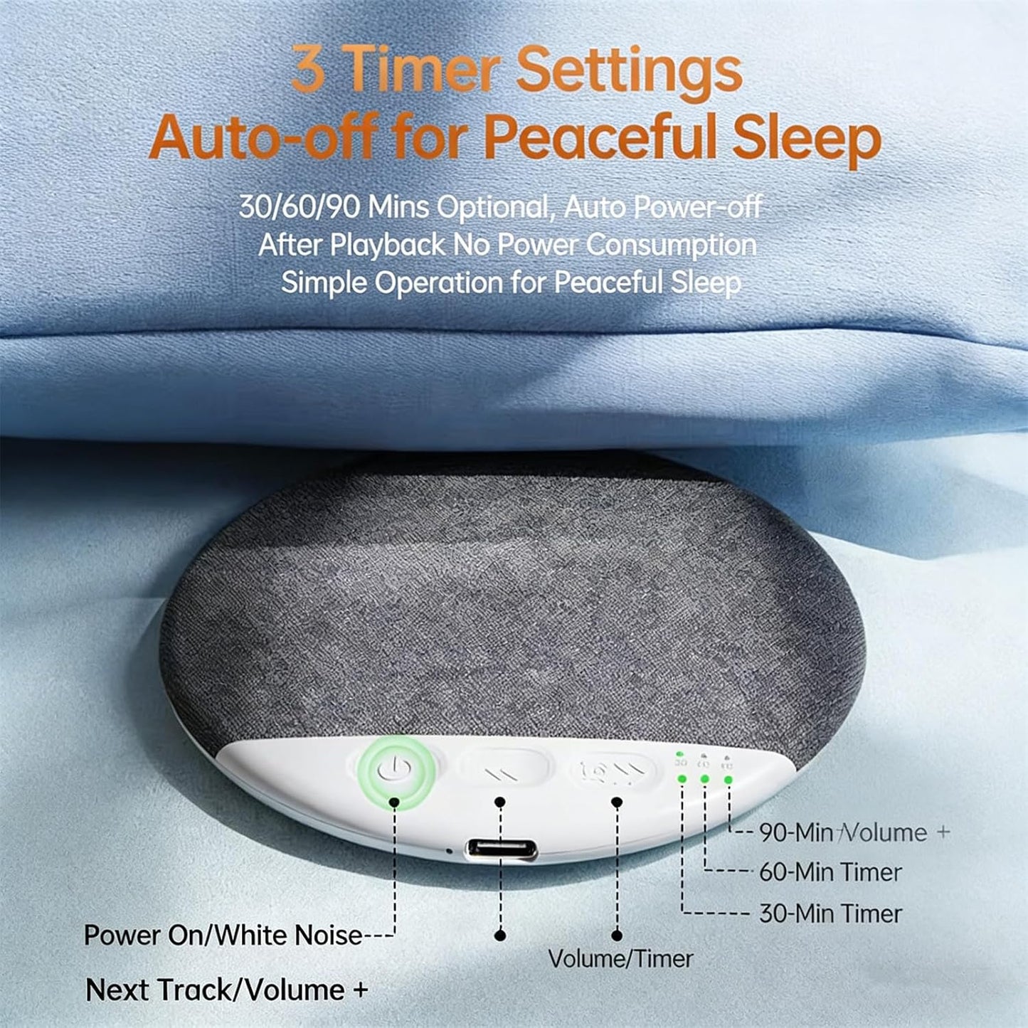 FALLCHILL Flat Under Pillow Speakers, Bluetooth Pillow Speakers for Sleeping, Wireless Charging Ultra Thin Speaker