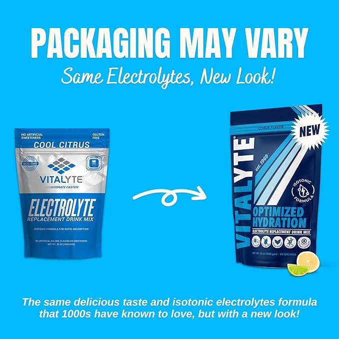 Vitalyte Electrolyte Powder Drink Mix, Isotonic Electrolyte Hydration Mix, Case Pack (6 Pack, Cool Citrus)