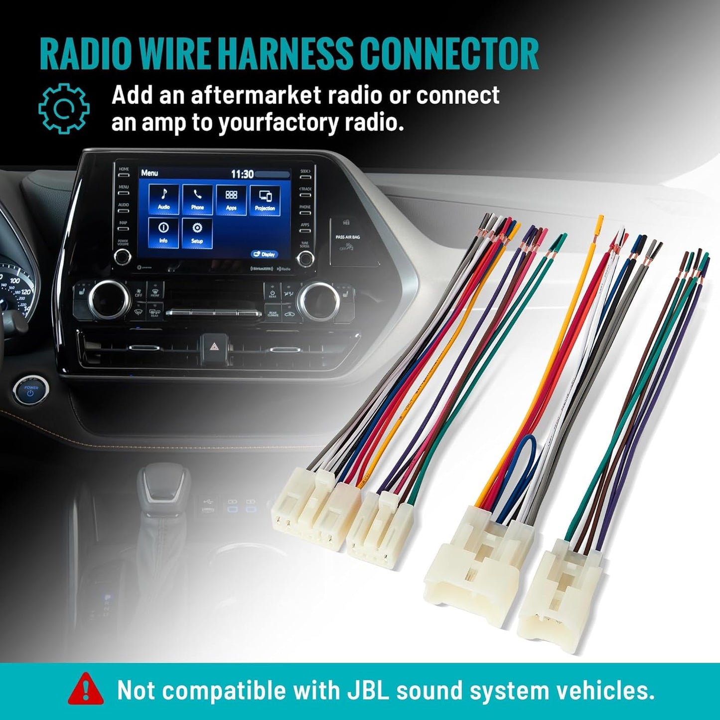 2010-2019 Subaru/1992-2019 NuIth Radio Wiring Harness Compatible with Toyota Non-JBL System, Male+Female Stereo Wiring