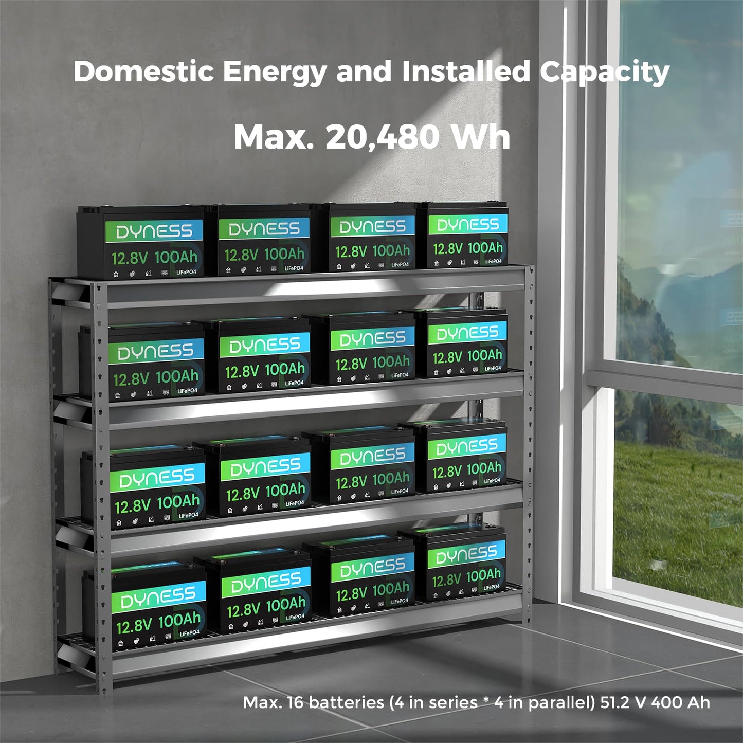 Dyness 12V 100Ah LiFePO4 Lithium Battery (2 Pack) BCI Group 31 with Low-Temp Protection, A+ Grade Cell Built-in 100A BMS, 12 Volt Lithium Battery Perfect for RV, Solar System, Off-Grid, Home Energy
