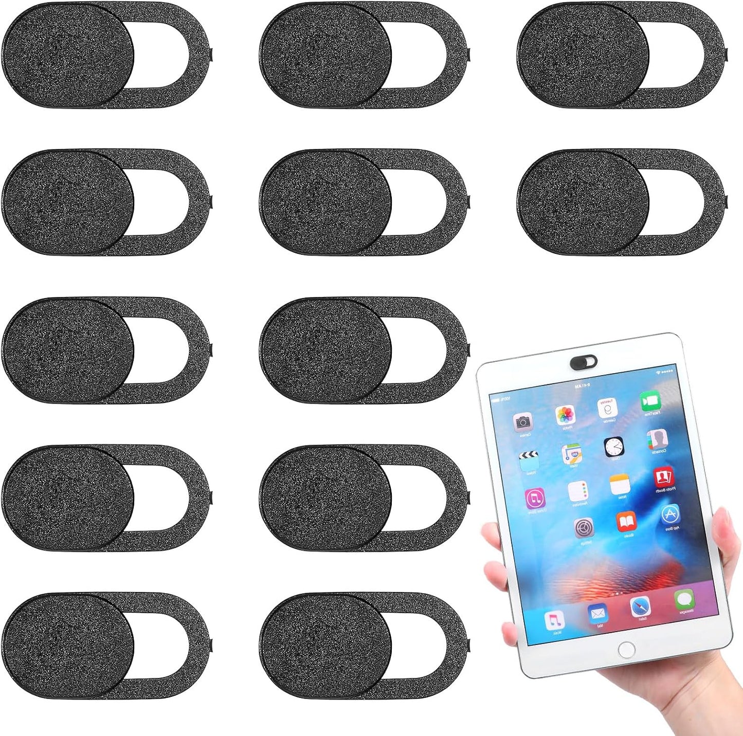 JIYIN 12Pack Slider(12PCS) Webcam Cover, Ultra Thin Laptop/Cell Phone/Tablet Camera Privacy Cover Slide Great