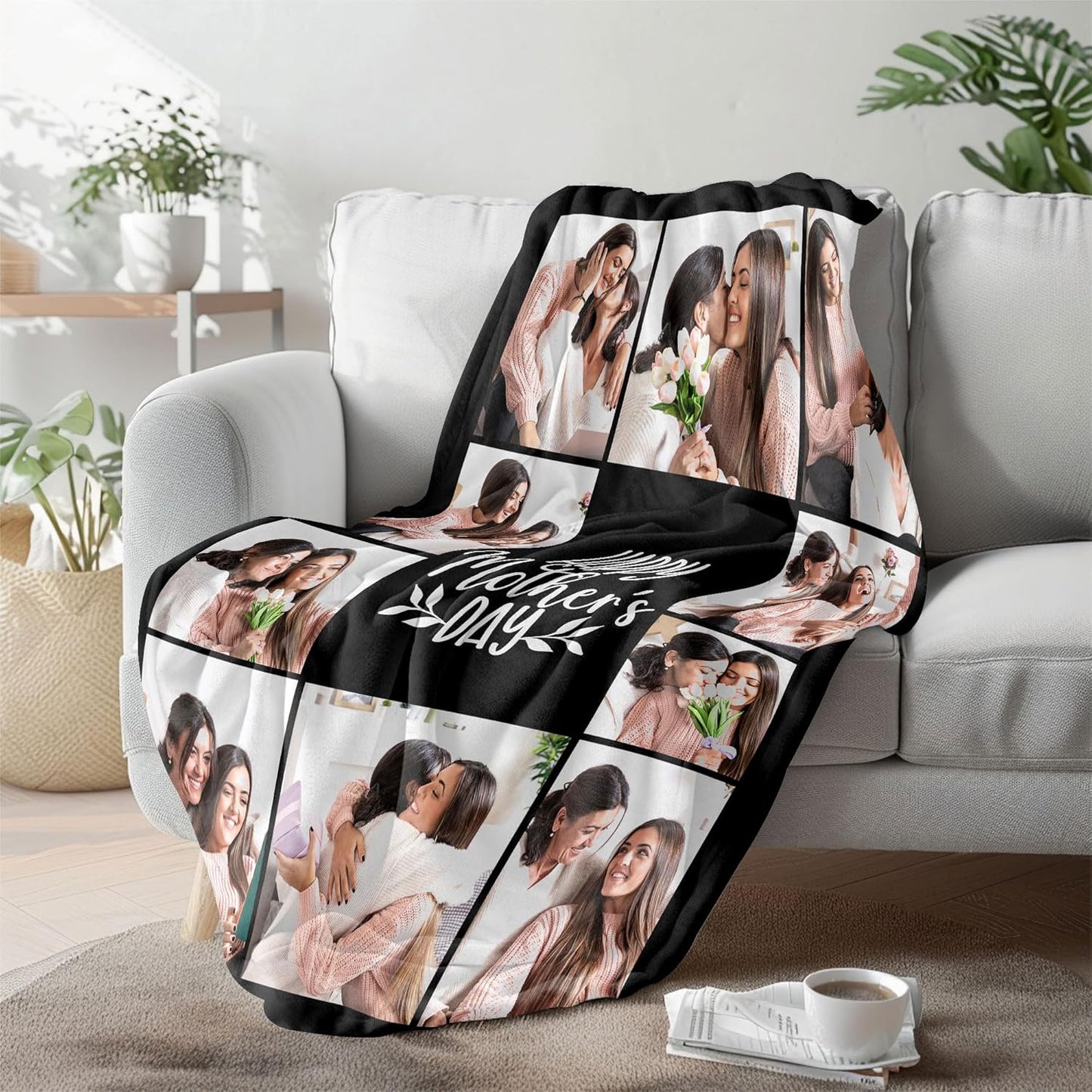 Regine Switzerland Personalized Photo Blanket - Custom Mother's Day Gift for Mom | Ships Next Day, Printed in USA