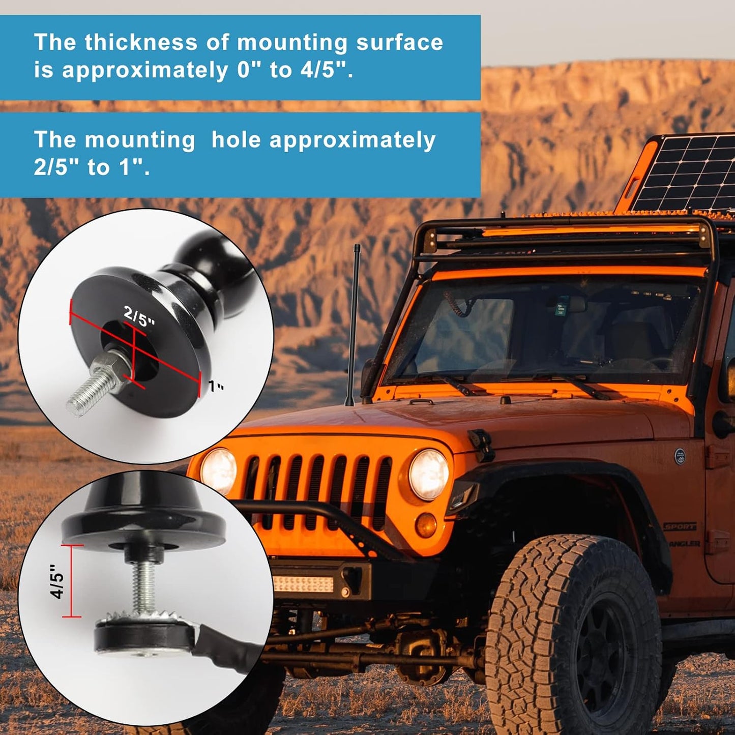 JSZAAHZ Waterproof Marine Antenna AM FM Golf Cart ATV UTV RV Car Stereo, Boat Mast Flexible radio antenna for Truck