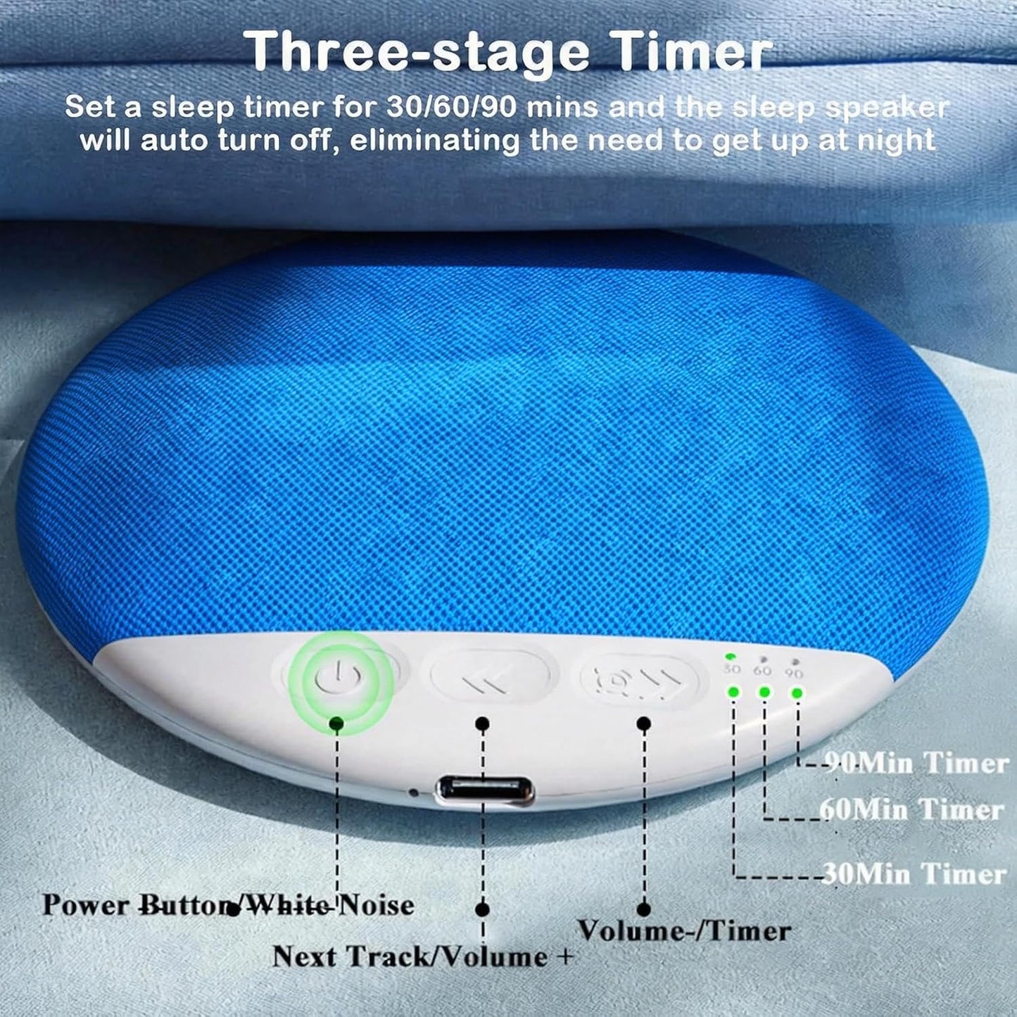 Generic Bluetooth Pillow Speaker-Mini Bone Conduction Bluetooth Sleep Aid,Private Sleep Headphones,Ultra Thin Pillow